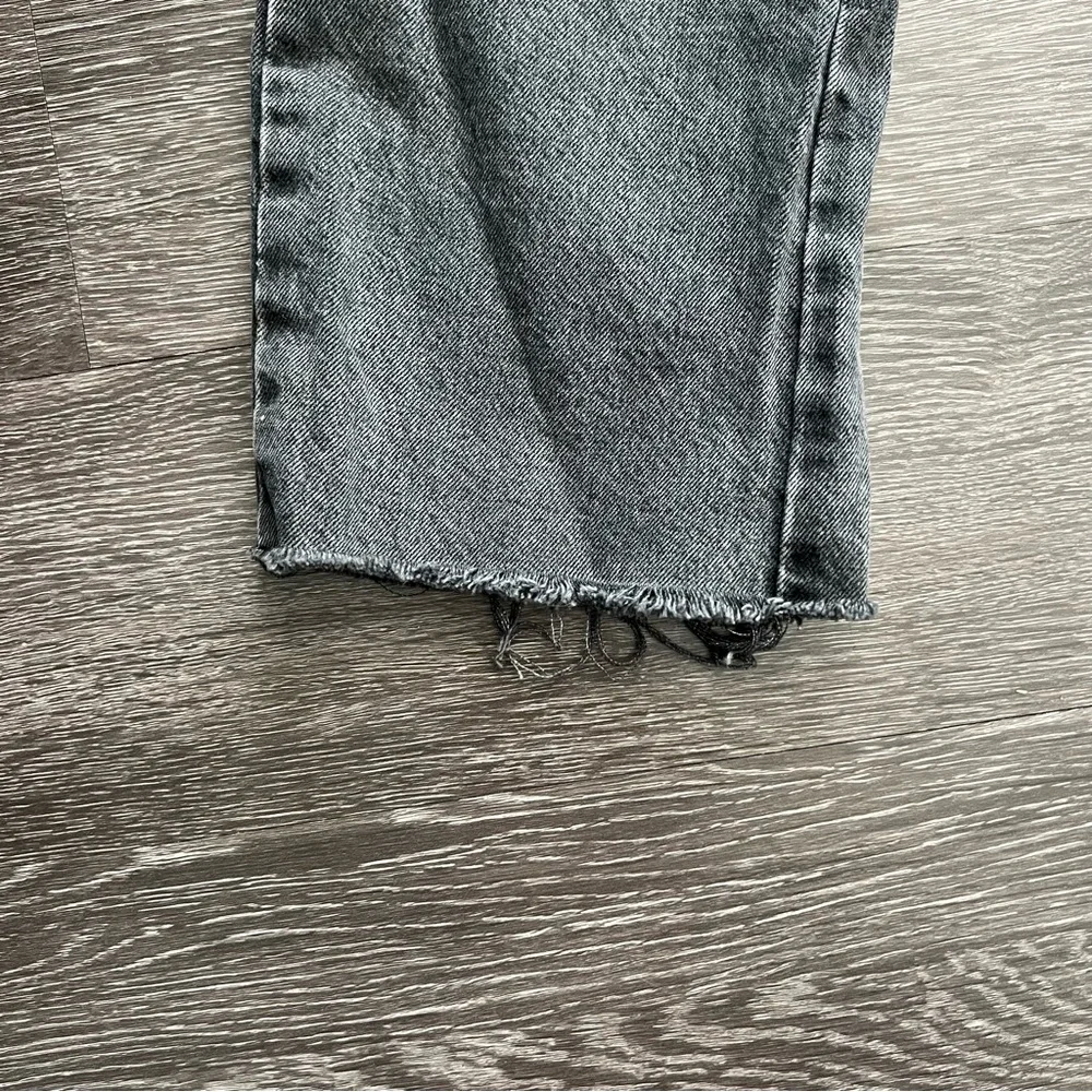Zara Z1975 High-Waisted Straight-Leg Foil Jeans